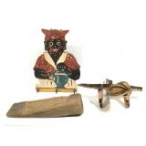Hand Carved Wood Door Stop African Toy Airplane +