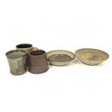 5 Signed Pottery Amaco Promo Mug 2 Mugs 2 Bowls