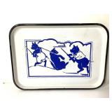 Edna Lewis Enamel Tray 3 Little Pigs Revenge