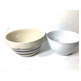 Ransbottom Ceramic Mixing Bowl & Lg Porcelain Bowl