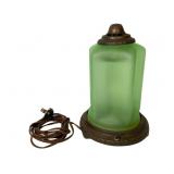 Art Deco Frosted Uranium Glass Motion Lamp