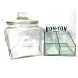 Bon-Ton Gum Glass Display Stand & Planters Jar