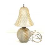 Vtg 50s Diamond Cut Boudoir Lamp Works