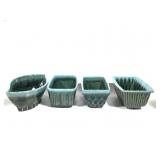 4 Hull Planters Green Drip Glaze