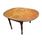 Vtg Oak Drop Leaf Kitchen Table