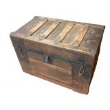 Antique Steamer Trunk w/ Floral Vine Pattern