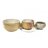 3 Art Pottery Bowls & Trivet Kirchmann+