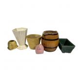 4 Planters & Vase & Pitcher Mid 20th C
