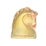 Federal Satin Frosted Glass Horse Head Bookend
