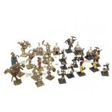 29 Ashanti African Painted Brass Metal Figures +