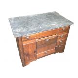 Antique Zinc Top Bakers Table