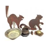 Rustic Iron Cats Swan & Metal Containers Bowls