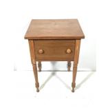 19th C Wooden One Drawer Side Table