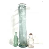Snow Crest Bear & Coca Cola Gr Glass Bottle & Vase