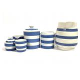 5 TC Green & Co Cornishware Pottery & Pitcher