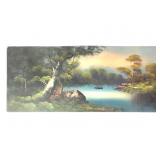 English School Landscape Painting on Card