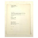 Eric Sevareid Signed Letter & CBS Vietnam Script
