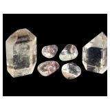 2 Smoky Quarts Pnts 4 Phantom Qz Nuggets Polished