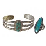 Tourquoise Ring & Cuff Bracelet