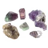 6 Ametrine Fluorite Qz Var Amethyst Rainbow Fluor+