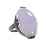 Sterling Lavender Jade Ring