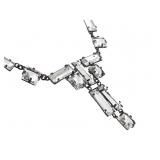 Sterling Necklace w/ Cut Clear Gemstones