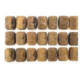 Carved Warrior Figural Tiger Eye Cabs