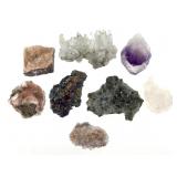 8 Calcites w Flur Epidote Azurite w Ml Thomsonite+