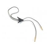 Black Jade Steer Head Bolo Tie w/ Faceted Red Eyes