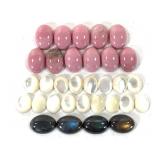 Spectrolite, Thulite & Mother of Pearl Cabs