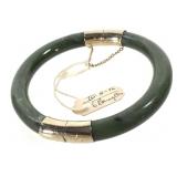 Green Jade Hinged Bangle