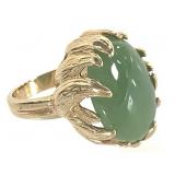 14k Polished Jade Ring