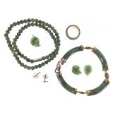 14k Earring Findings & Jade Bracelets, Ring +