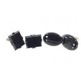 Sterling Black Jade Cuff Links