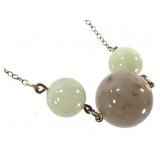 12k Brown & White Korean Jade Nacklace