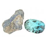 Lapis Chili 2.6 oz Turquoise Cabochon 1.3 oz