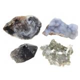 4 BL Botryoidal Chalcedony Smoky Qz & Chlorite Qz+