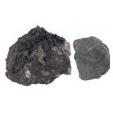 Chlorite Pseudomorph af Garnet & Botryoid Psilomel