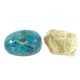 Golden Apatite & Polished Chrysocolla 1.6 oz TW