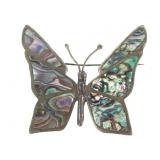 Sterling Paua Shell Butterfly Brooch