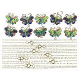 Enamel Butterfly Charms & 1/20 12k GF Chains