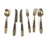 6pcs Hindu Themed Utinsils w Wood Handles