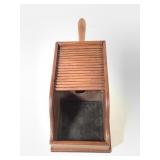 Antique Ballot Box w Wood Cubes & Ceramic Marbles