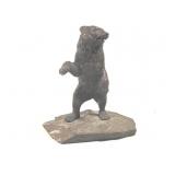 Brass & Stone Bear Figure w Hinged Head