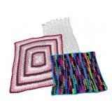 3 Small Colorful Crochet Pieces