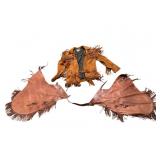 Tasseled Leather Cowboy Jacket & Leg Covers