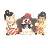 2 Big Boy Burger Coin Banks w Clown Bank