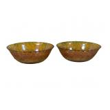 2 Iridescent Art Glass Bowls