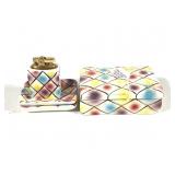 1950s MCM Ceramic Smoking Set w Lighter Tray +