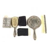 Silver Plated Vanity Items & Vtg Cigarette Cases